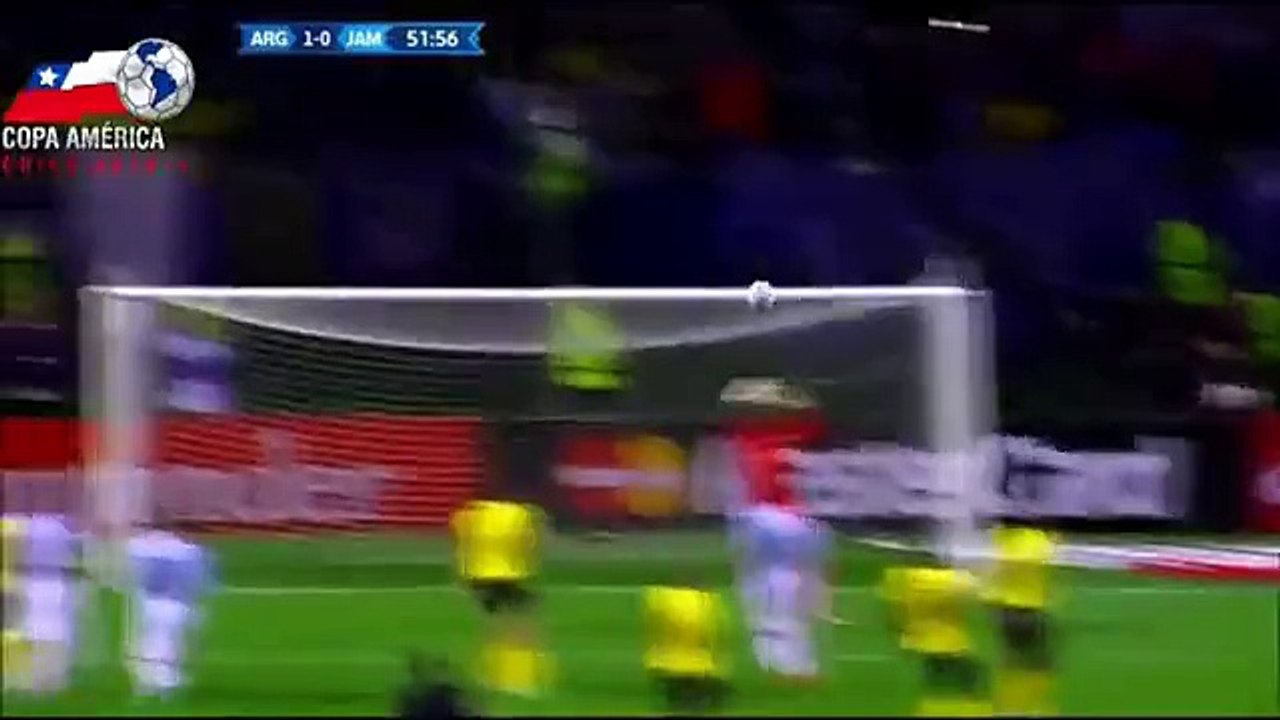 Di Maria Fantastic Shot Hits the crossbar Argentina 1 - 0 Jamaica 20.06.2015 HD