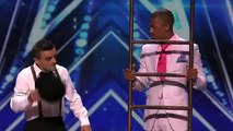Uzeyer Novruzov  Man Channels Charlie Chaplin During Ladder Stunt   America's Got Talent 2015