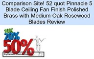 52 quot Pinnacle 5 Blade Ceiling Fan Finish Polished Brass with Medium Oak Rosewood Blades Review