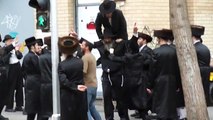Ultra-Orthodox Jews Dancing on the Street in Tel Aviv