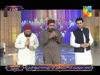 Muhammad Khawar Naqshbandi And Tahir Nadeem Qadri Reciting Naat at Noor e Ramazan HUM TV 21 June 2015