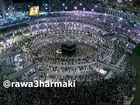 منظر إيماني لامتلاء الحرم في طواف الإفاضة 10-12-1435 مغرب يوم النحر وعيد الأضحى السبت 4-10-2014