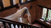 Wedding Fail - 2012 - Groom Falls Down Stairs onto Bride's Dress - Funny!