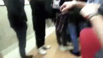WTF - Prank fail - Instant karma - Drunk guy slaps man with pizza and gets knocked out