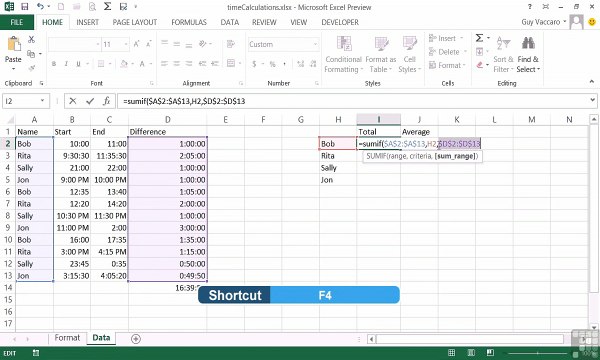 MS Excel - Calculations Using Time 06-02
