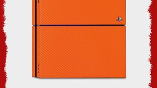 iCarbons Orange Carbon Fiber Vinyl Skin for Playstation 4 PS4
