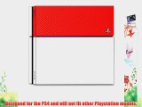 iCarbons White / Red Carbon Fiber Vinyl Skin for Playstation 4 PS4