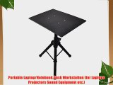 Pyle Laptop Projector Stand Heavy Duty Tripod Height Adjustable 28'' To 46'' For DJ Presentations