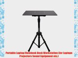 Pyle Laptop Projector Stand Heavy Duty Tripod Height Adjustable 28 To 41 For DJ Presentations