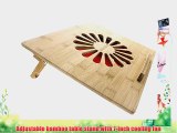 Aleratec Natural Eco-Friendly Bamboo Cooling Vented Laptop Desk/Table Stand with Fan Up to