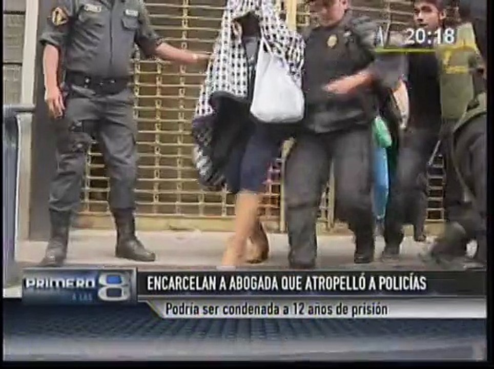 Abogada que arrolló a policías recluida en penal de Chorrillos