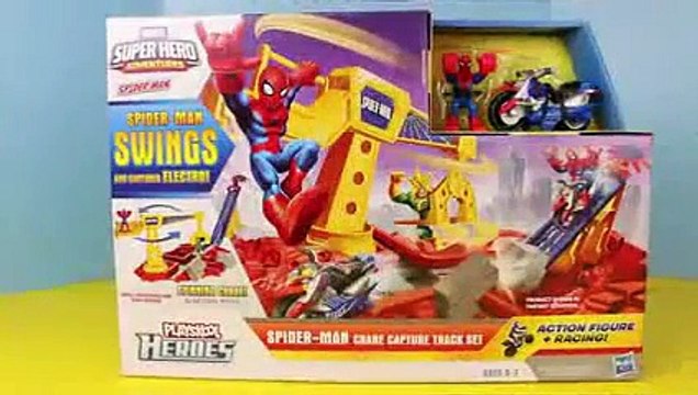 Spiderman Superhero by DisneyCarToys Minnie Mouse Frozen Elsa Crane Capture Track Set Toy