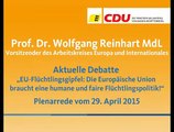 Prof. Dr. Wolfgang Reinhart MdL zur EU-Flüchtlingspolitik