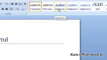 Kurs Word 2007: Jak zrobić automatyczny spis treści