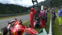 Formule 1 : violent accrochage entre Fernando Alonso et Kimi Raikkonen _ G.P. Austria - Red Bull Ring 2015 (HD)
