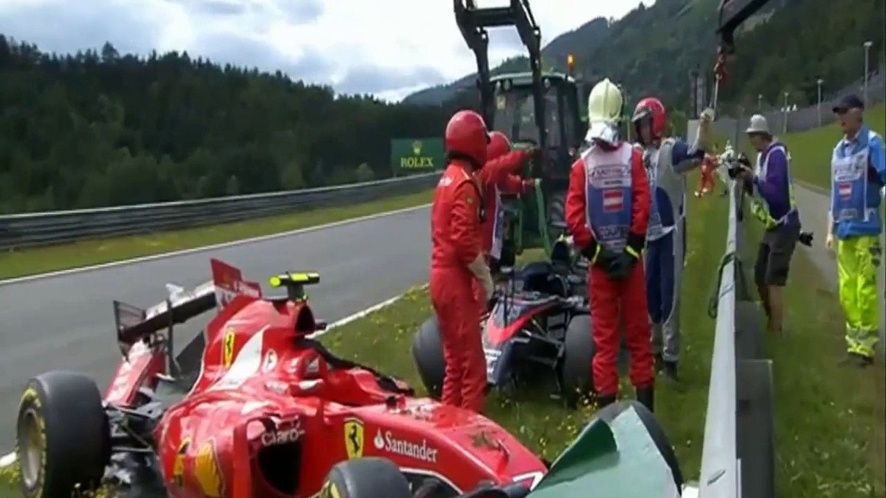Formule 1 : violent accrochage entre Fernando Alonso et Kimi Raikkonen _ G.P. Austria - Red Bull Ring 2015 (HD)