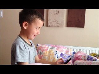 Extremely funny video clip of our son being scared by a pop-out demon game