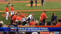 Woman hit by broken bat at Fenway Park suffers life threatening injuries