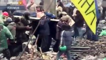 Dead And Wounded Are Brought Back At Euromaidan In Kiev Ukraine