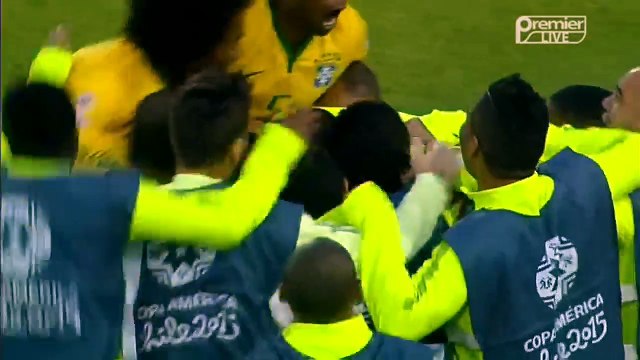 1-0 Thiago Silva Fantastic Goal - Brazil vs Venezuela 21.06.2015