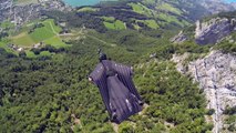 Flying wing-suits on the barn line in 4K
