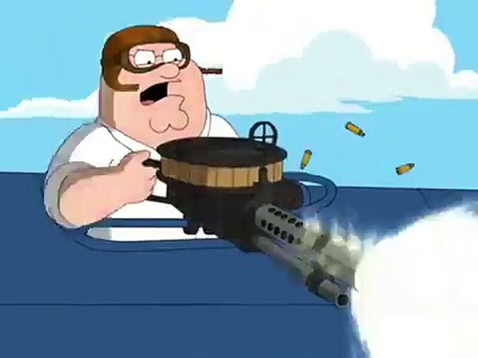 Peter Griffin Shoots a Machine Gun