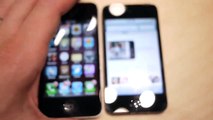 فيديو يعرض مقارنه بين شاشة  ( iPhone 4 & iPod Touch )