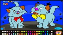 Coloring Game w/ Nursery Rhymes for Children ♥ My Pet Cats ♥ Painting pages-and Songs