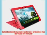 iGadgitz Red 'Guardian' Genuine Leather Case Cover for Asus Eee Pad Transformer