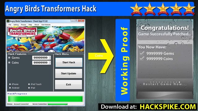 Android and iOS Angry Birds Transformers Hack Free Coins - Angry Birds Transformers Android Triche