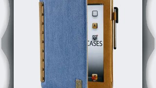Cooper Cases(TM) Postpad Apple iPad 2/3/4 Denim Portfolio in Blue/Brown (Magnetic Lock Sleep/Wake