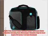 AQUA Trim BLACK Pindar Durable Water-Resistant Nylon Protective Carrying Case Messenger Shoulder