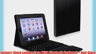 Insten? Black Leather Case With Bluetooth Keyboard   Anti-Glare Screen Protector Compatible
