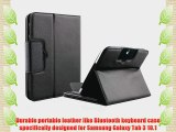 Iwotou Samsung Galaxy Tab 3 10.1 Bluetooth Keyboard Kickstand Portfolio Case/ Detachable Bluetooth