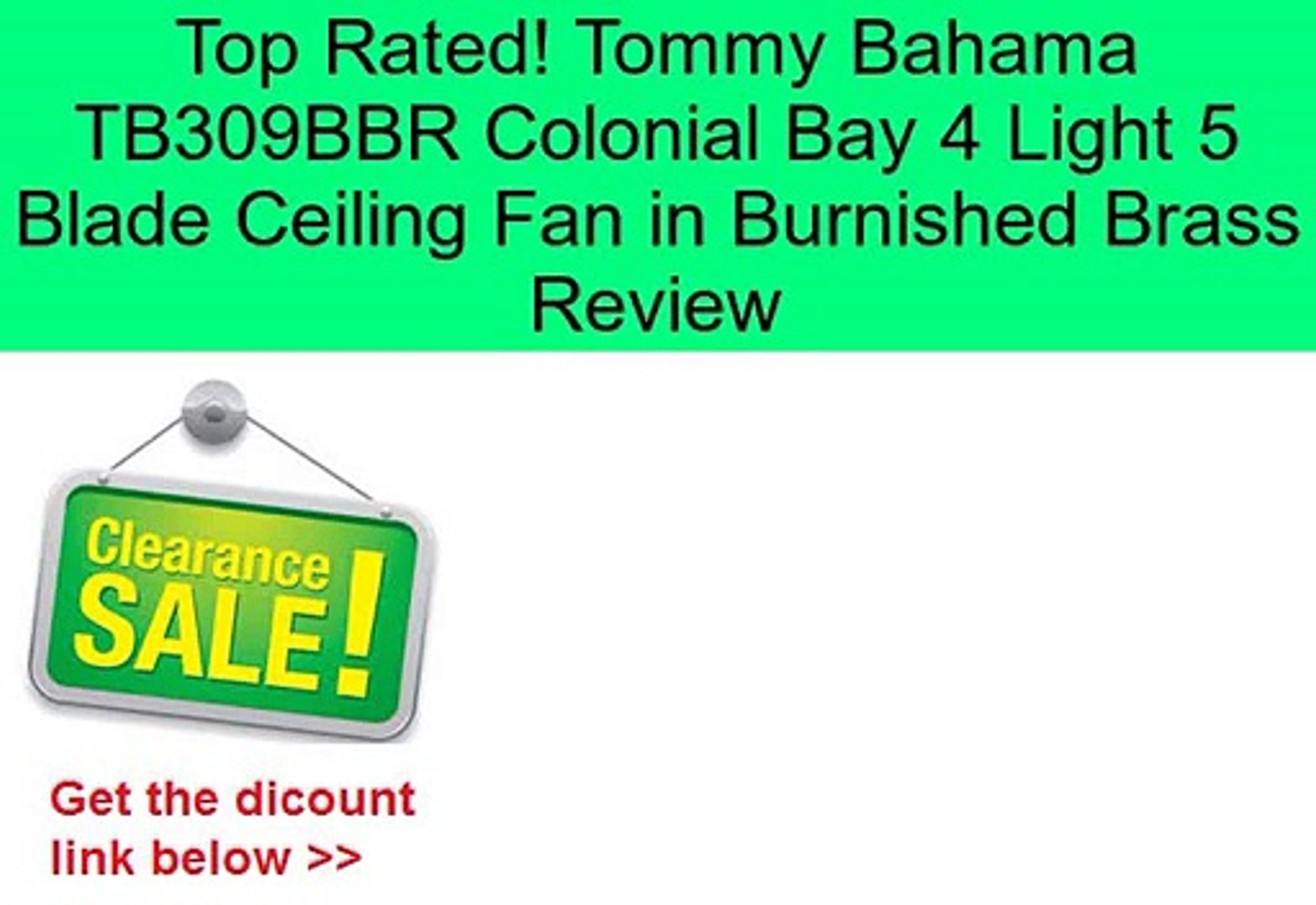 Tommy Bahama Tb309bbr Colonial Bay 4 Light 5 Blade Ceiling Fan In