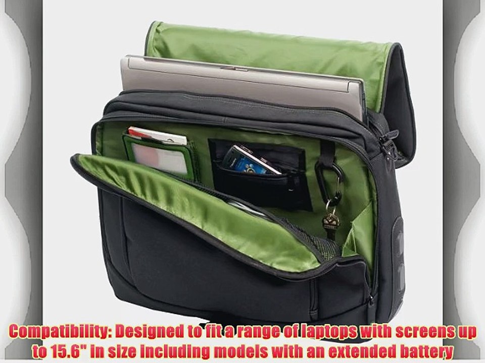 Targus Spruce EcoSmart Messenger Case Designed for 15.6-Inch Widescreen Laptops Black/Green