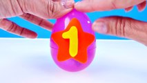 Learn To Count with Hello Kitty Surprise Eggs 1-5 (English) Play Doh Numbers