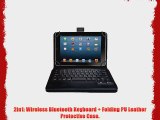 TPCROMEER Univeral Generic 7-8 Inch Tablet Removable Detachable Bluetooth Keyboard Leather