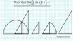 proof limit (sin x)/ x =1 x 0 Squeeze sandwich calculus AB BC limits AP trig identities