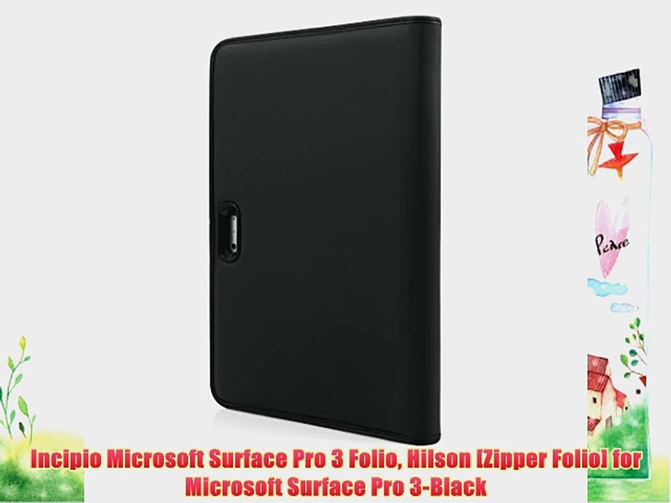 Incipio Microsoft Surface Pro 3 Folio Hilson [Zipper Folio] for Microsoft Surface Pro 3-Black