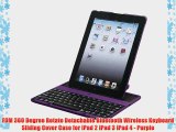 FOM 360 Degree Rotate Detachable Bluetooth Wireless Keyboard Sliding Cover Case for iPad 2