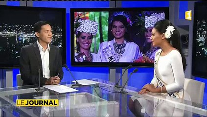 Hinarere Taputu Miss Tahiti 2014, embarquement pour Miss World