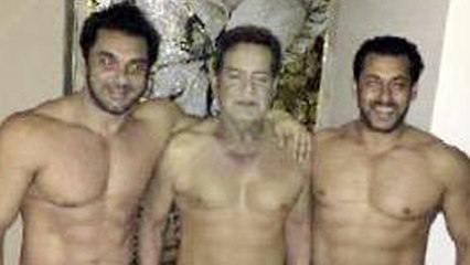 Salman Khan Poses SHIRTLESS With Daddy Salim Khan On Father’s Day
