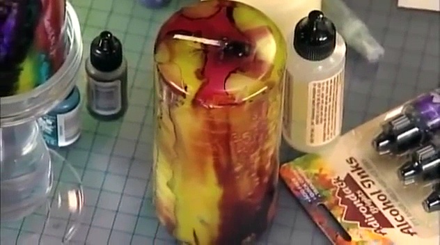 Alcohol Ink Candles