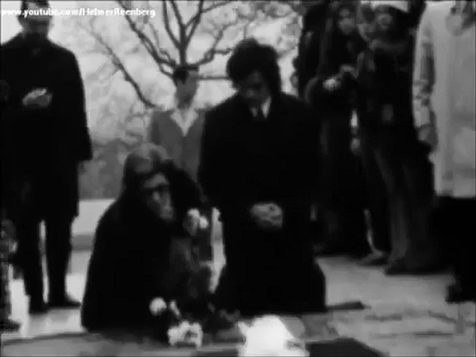 November 22, 1972 - Janet Lee Bouvier Auchincloss at the grave of President John F. Kennedy