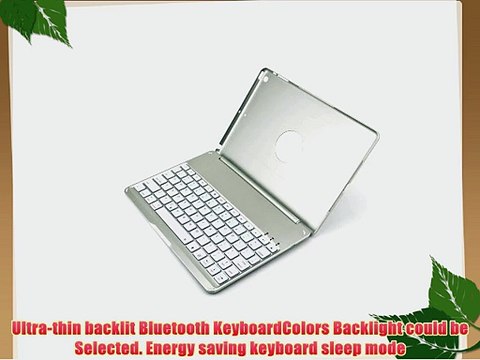 myBitti Ipad Air Aluminium Folio Bluetooth Keyboard Case Cover for Ipad Air Ipad 5 With Backlit