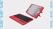 FOME QWERTY US Layout Premium Hard PU Leather Slim Folio Case with Detachable Bluetooth Keyboard