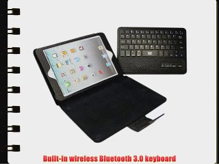 FOME? Removable Detachable Wireless Bluetooth ABS Keyboard PU Leather Case Tablet Stand for