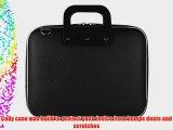 Black Cady Executive Leather Hard Cube Carrying Case with Shoulder Strap Barnes
