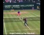 PEP GUARDIOLA VS ROGER FEDERER AT THE TENNIS MATCH | Amazing Point-Funny moment